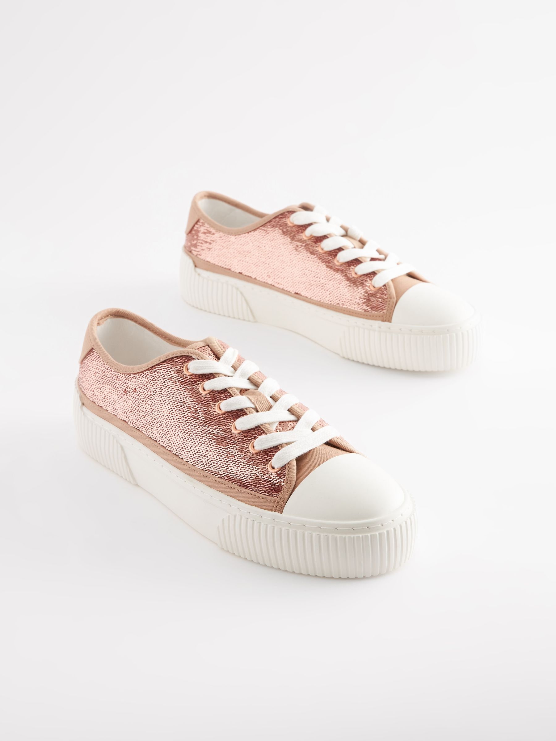 Buy Rose Gold Chunky Trainers from Next Luxembourg