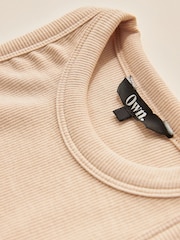 Sand Ribbed Cropped Racer Tank - Image 8 of 11