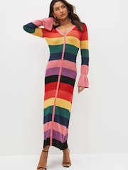 Olivia Rubin Pink Zuri Stripped Knitted Dress - Image 2 of 6