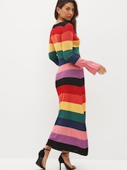 Olivia Rubin Pink Zuri Stripped Knitted Dress - Image 3 of 6