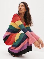 Olivia Rubin Pink Zuri Stripped Knitted Dress - Image 4 of 6