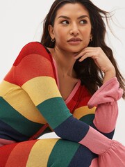 Olivia Rubin Pink Zuri Stripped Knitted Dress - Image 5 of 6