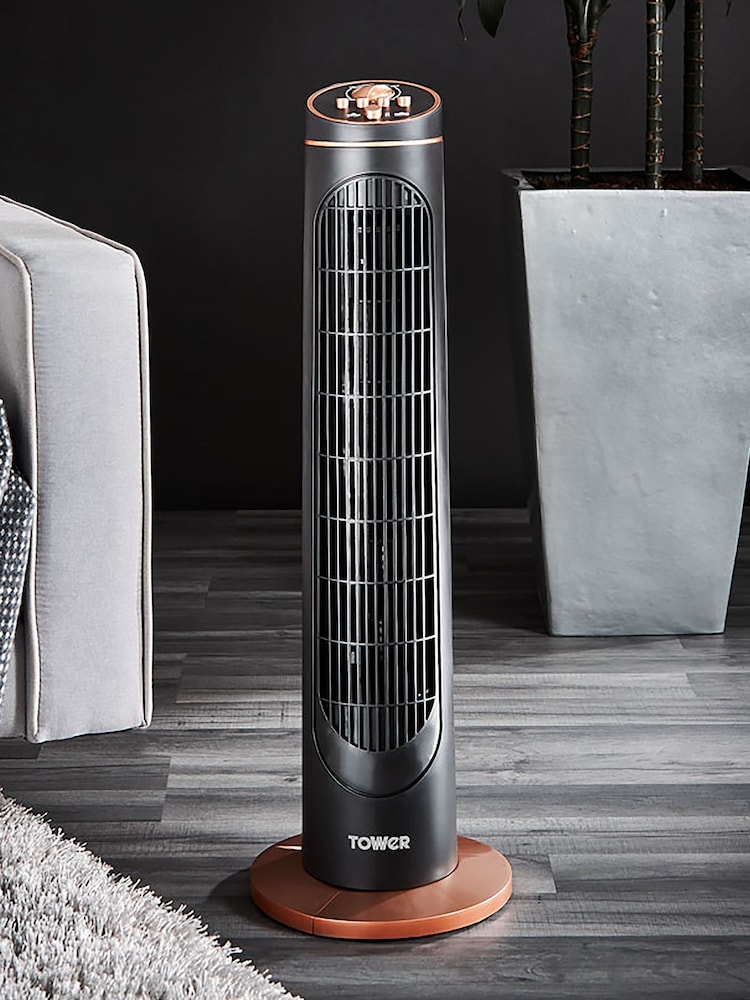Tower Black 2 Hour Timer 3 Speeds Oscillation Fan - Image 1 of 8