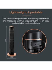 Tower Black 2 Hour Timer 3 Speeds Oscillation Fan - Image 9 of 12