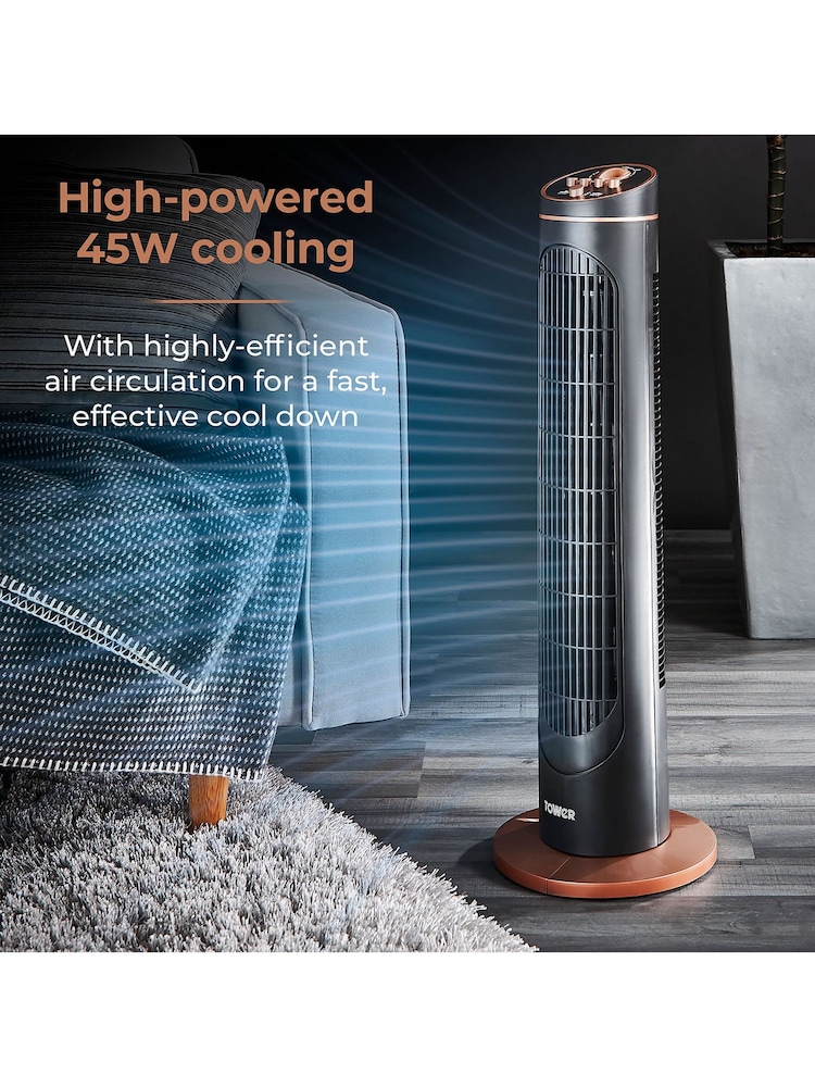 Tower Black 2 Hour Timer 3 Speeds Oscillation Fan - Image 12 of 12