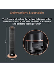 Tower Black 2 Hour Timer 3 Speeds Oscillation Fan - Image 7 of 8