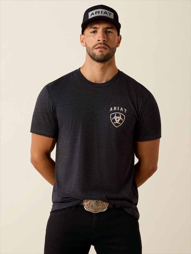 Ariat Grey American Bison Short Sleeve T-Shirt - Image 1 of 5 Ariat Grey American Bison Short Sleeve T-Shirt - Image 1 of 5