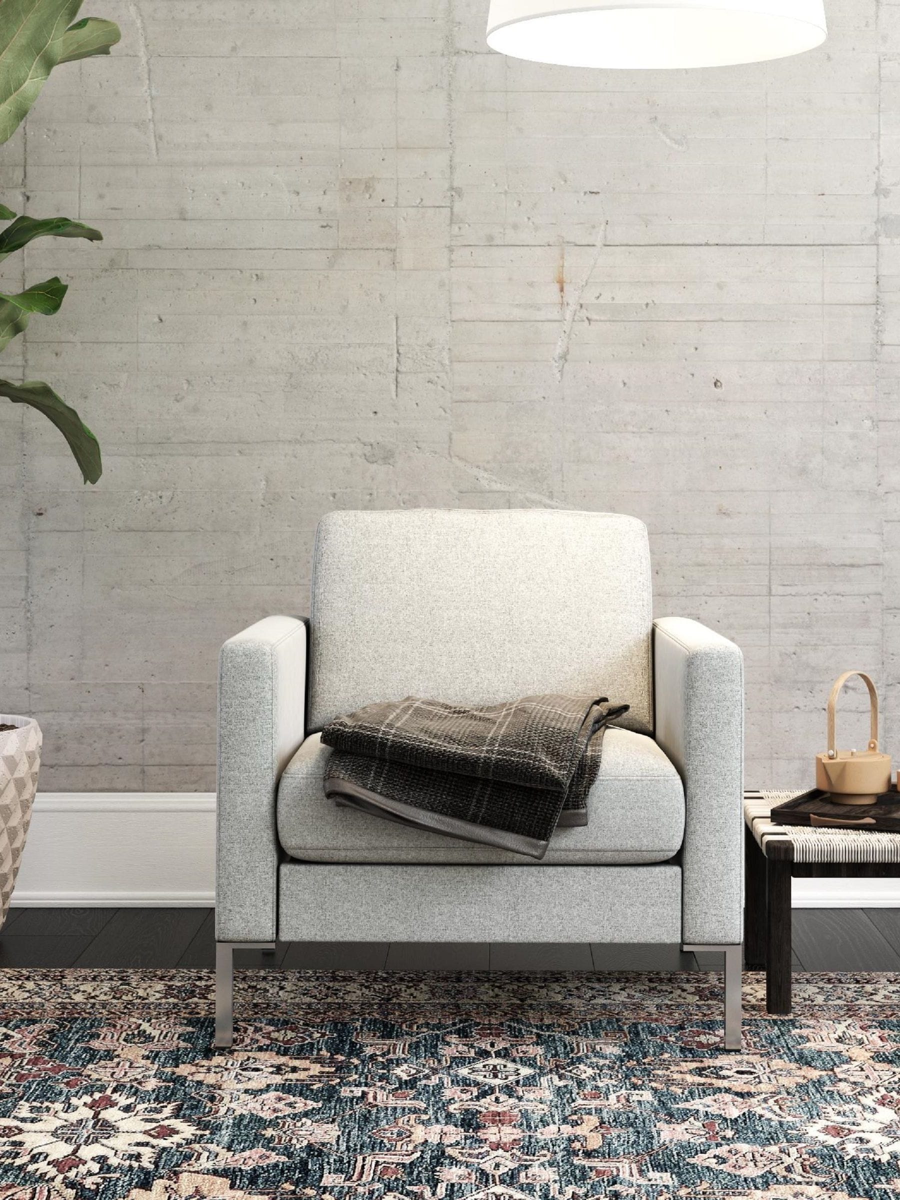 Dorel Accent Chair - Grey Linen - 83cm - Image 4