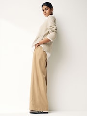 Neutral Brown Gem Button Shirt Layer Jumper - Image 3 of 7