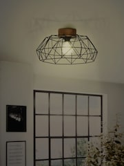 Eglo Black Padstow 1 Light Industrial Ceiling Light - Image 2 of 5