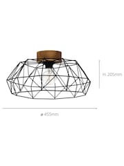 Eglo Black Padstow 1 Light Industrial Ceiling Light - Image 4 of 5