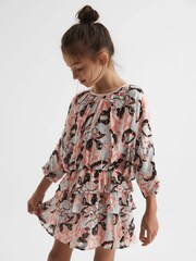 Reiss Blue Print Kayla 4-9 yrs Printed Ruffle Dress - Image 1 of 6