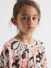 Reiss Blue Print Kayla 4-9 yrs Printed Ruffle Dress - Image 4 of 6