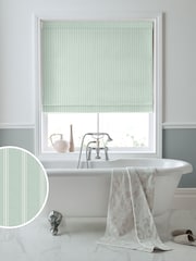 Laura Ashley Green Burnsall Stripe Made To Measure Roman Blinds - Image 5 of 6