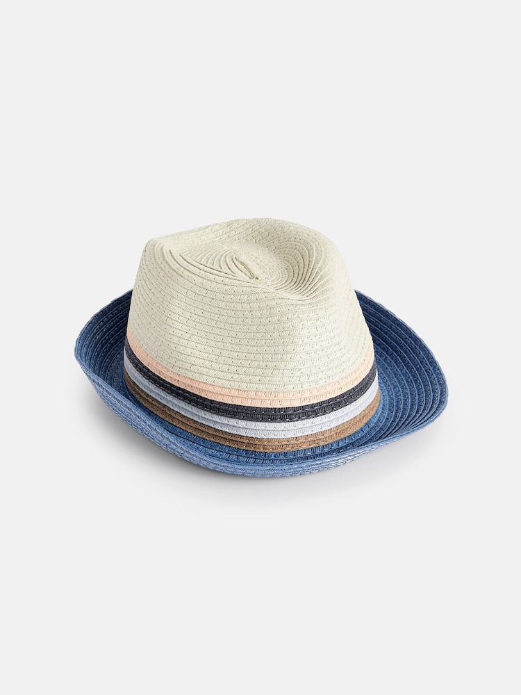 Blue Stripe Trilby Hat (1-16yrs) - Image 1 of 2 Blue Stripe Trilby Hat (1-16yrs) - Image 1 of 2