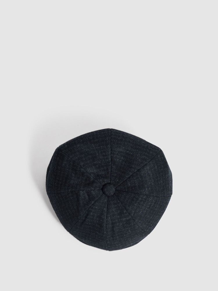 Reiss Navy Arbor Wool Baker Boy Cap - Image 4 of 4