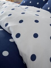 Catherine Lansfield Blue Brushed Spot Reversible Duvet Cover And Pillowcase Set - Image 3 of 4