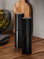Black Filled Textured Salt and Pepper Grinder Set - Image 1 of 4
