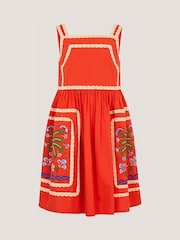 Monsoon Orange Charlie Taylor Palm Embroidered Dress - Image 2 of 3