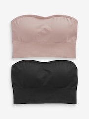 Black/Light Pink Seamless Bandeau Ultimate Comfort Bras 2 Pack - Image 11 of 13