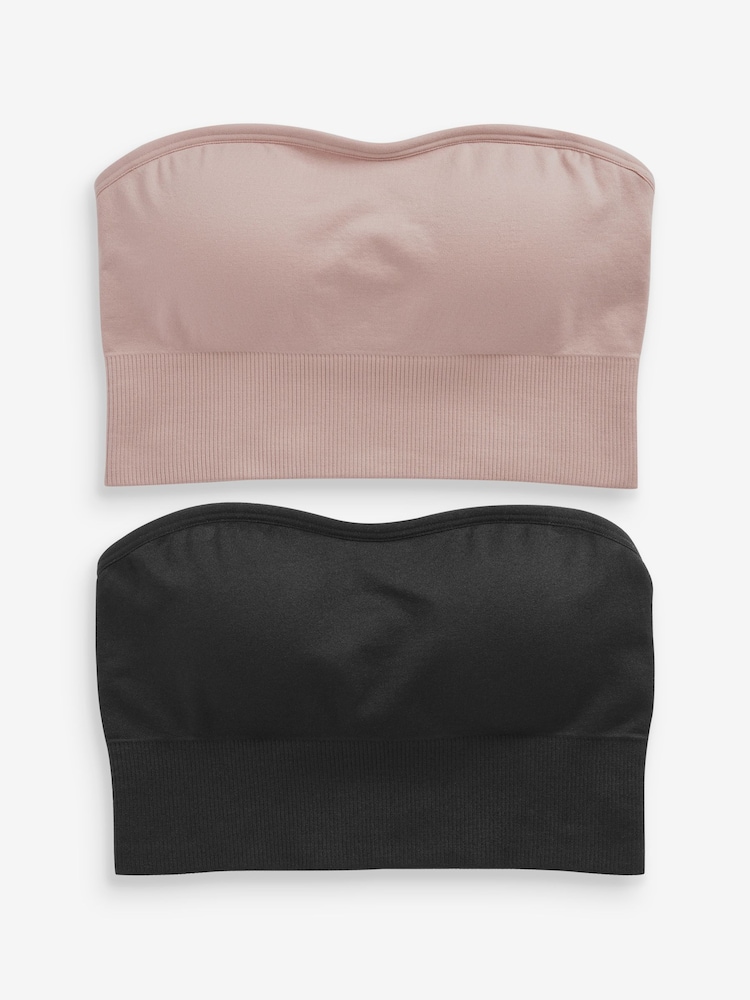 Czarny/jasnoróżowy - Seamless Bandeau Ultimate Comfort Bras 2 Pack - Image 11 of 13