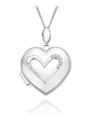 Beaverbrooks 9ct White Gold Diamond Heart Locket Necklace - Image 2 of 5