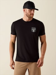 Ariat Black Stripe Patriotic Badge Short Sleeve T-Shirt - Image 1 of 5