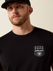 Ariat Black Stripe Patriotic Badge Short Sleeve T-Shirt - Image 4 of 5