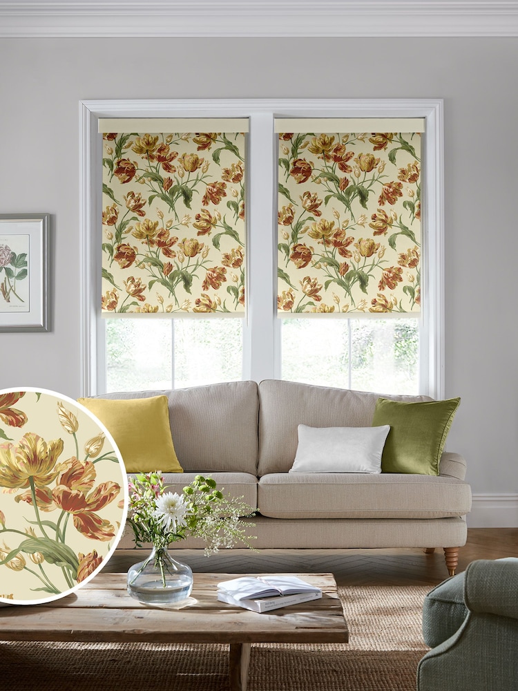 Laura Ashley Gold Gosford Made To Measure Roller Blind - Image 1 of 6