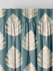 Teal Blue Finn Made To Measure 100% Cotton Curtains - Image 5 of 9