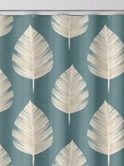 Teal Blue Finn Made To Measure 100% Cotton Curtains - Image 8 of 9