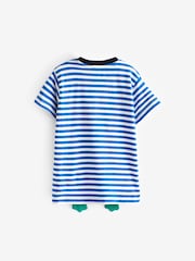 Stripe Zip Mouth Frog Short Sleeve Interactive T-Shirt (3mths-7yrs) - Image 2 of 2