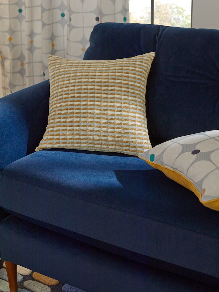 Ochre Yellow Harvey Geometric 43 x 43cm Cushion - Image 1 of 6