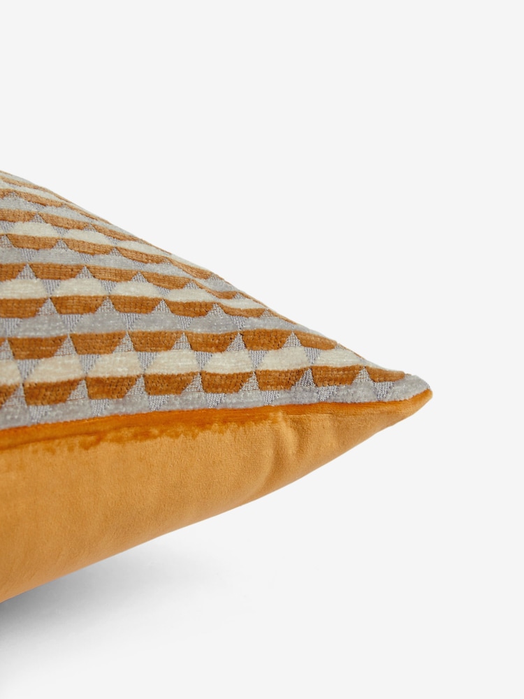 Ochre Yellow Harvey Geometric 43 x 43cm Cushion - Image 2 of 6
