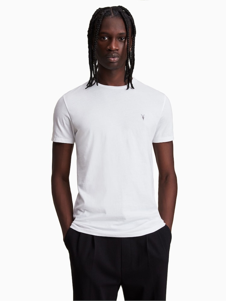 AllSaints White Tonic Crew 100% Cotton T-Shirt - Image 1 of 5