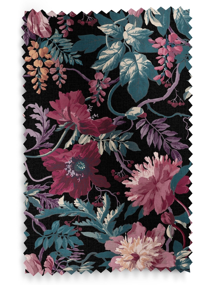 Graham & Brown Nightshade Purple Florenzia Made to Measure 100% Cotton Curtains - Image 8 of 8