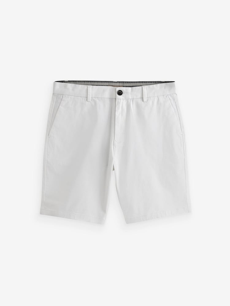 White Slim Fit Stretch Chinos Shorts - Image 4 of 8