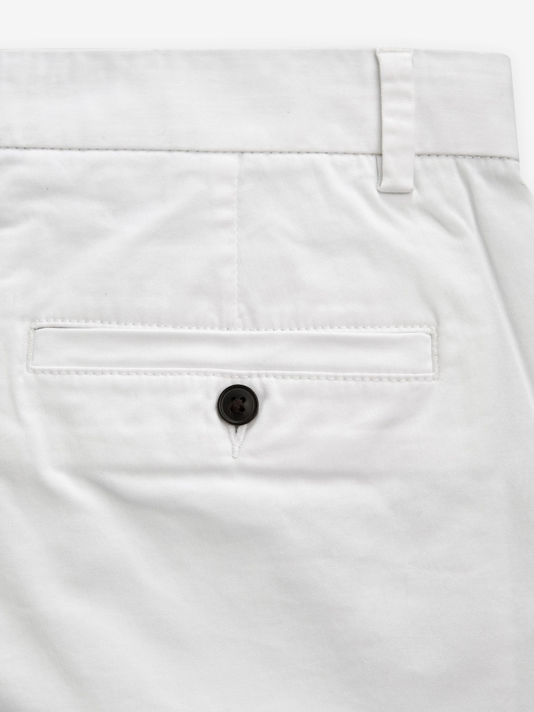 White Slim Fit Stretch Chinos Shorts - Image 6 of 8