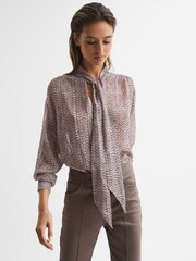 Reiss Pink Kelsie Metallic Long Sleeve Blouse - Image 6 of 6