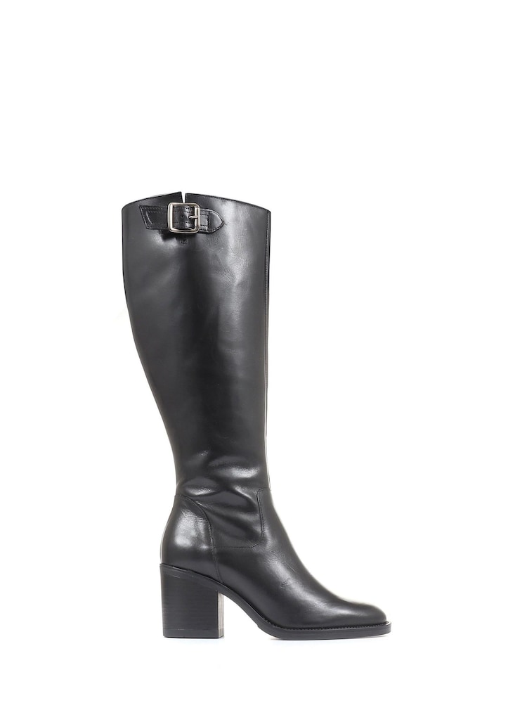 Jones Bootmaker Cesena Black Wide Leather Knee Boots - Image 11 of 11