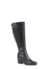 Jones Bootmaker Cesena Black Wide Leather Knee Boots - Image 2 of 11