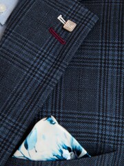 Navy Blue Trimmed Check Blazer - Image 9 of 13