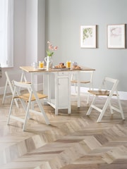 Julian Bowen White Savoy Compact 4 Seater Dining Set - Image 1 of 2