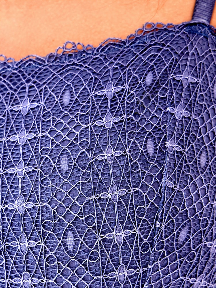 Bleu - Corps géométrique en dentelle - Image 6 of 8