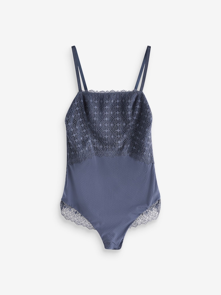 Bleu - Corps géométrique en dentelle - Image 7 of 8