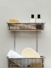 Robert Welch Silver Burford Shower Double Basket - Image 1 of 4