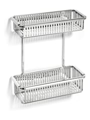 Robert Welch Silver Burford Shower Double Basket - Image 3 of 4