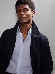 Reiss Blue Kiana Slim Fit Cotton Blend Shirt - Image 9 of 22