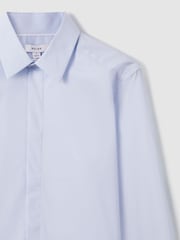 Reiss Blue Kiana Slim Fit Cotton Blend Shirt - Image 10 of 22