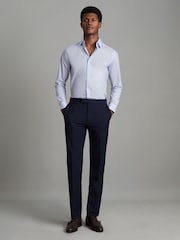 Reiss Blue Kiana Slim Fit Cotton Blend Shirt - Image 12 of 22
